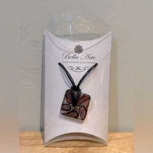 Belle Art Hand Sculpted Glass Jewelry Pendant Necklace. Brand New With Tags